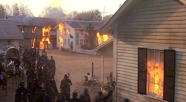 Hollywood's portrayal of the burning of Darien; also from the movie Glory. 